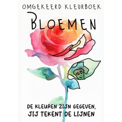 Omgekeerd Kleurboek - Bloemen - De Kleuren Zijn Gegeven, Jij Tekent De Lijnen - Kleurboek Shop