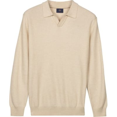 Baileys Trui Polo Pullover V-Neck Structure Knit Marshmallow / male