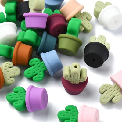 aladdien - Cactus Silicone Beads - Kleurrijke Rubber Spacer Beads - Voor DIY Sieraden - Creatieve Projecten - Kralen en Accessoires - Geschikt voor ..