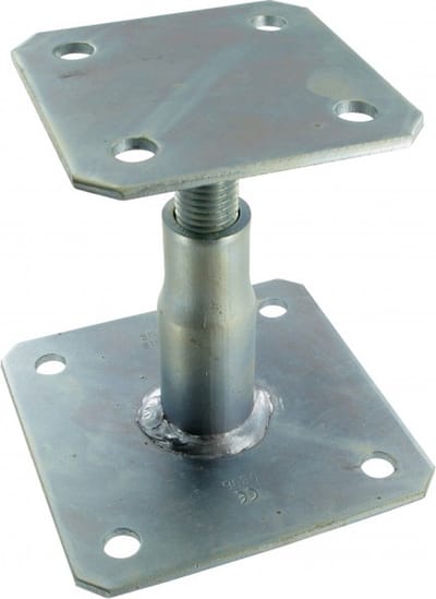 Simpson Strong Tie - verstelbare paaldrager / paalhouder - 100mm x 100mm - verzinkt staal - Verstelbaar van 100mm tot 150mm