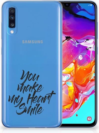 Samsung Galaxy A70 Siliconen hoesje met naam Heart Smile