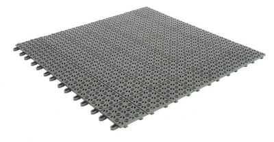 Plastic Terrastegels - Modulaire Vloer - Buiten Vloeren Aanleggen - Flexibel Zelfsluitend - 55.5 x 55.5 cm - Grijs