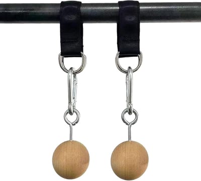 Optrekstang Accessoires - Gripversterkers - Kracht Training - Niet-scheurende Handgrepen - Set van 2 - Natuurlijk Hout