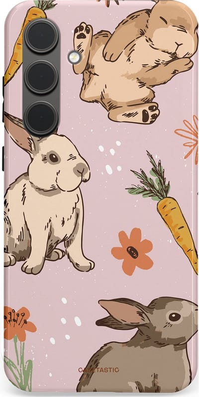 Casetastic Hoesje Geschikt voor Samsung S24 Plus - Stijlvolle Beschermende Duo-layer Case - Hop hop knuffels
