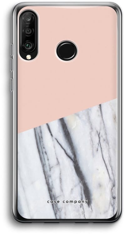Case Company® - Hoesje geschikt voor Huawei P30 Lite hoesje - A touch of peach - Soft Cover Telefoonhoesje - Bescherming aan alle Kanten en Schermrand