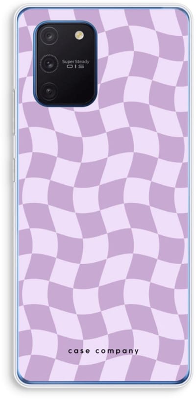 Case Company® - Hoesje geschikt voor Samsung Galaxy Note 10 Lite hoesje - Grid Paars - Soft Cover Telefoonhoesje - Bescherming aan alle Kanten en Schermrand