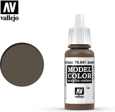 Vallejo Hobbyverf Acrylverf - 70941 Model Color Burnt Umber - Acryl Verf flesje - 17 ml