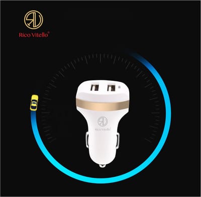 Autolader Rico Vitello 2,4A wit, Geschikt voor Samsung, Huawei, HTC, Nokia…