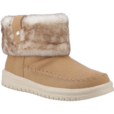 HEYDUDE Camden Cuff Classic Cozy Polyester Dames Cognac Winter Enkellaarzen