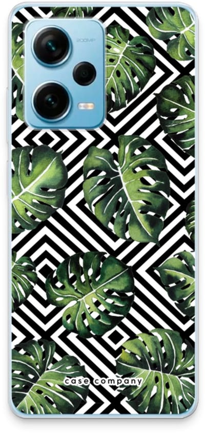 Case Company® - Hoesje geschikt voor Xiaomi Redmi Note 12 Pro Plus hoesje - Geometrische jungle - Soft Cover Telefoonhoesje - Bescherming aan alle Kanten en Schermrand
