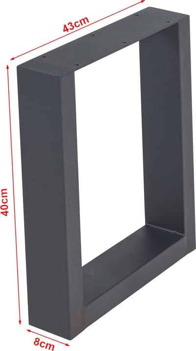 Stalen onderstel Lülsfeld set van 2 tafelpoot 40x43 cm zwart [en.casa]