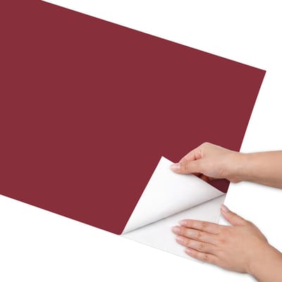 Coloray Meubel Wrap Folie - Bordeaux Meubelfolie - 50x100 cm - Meubelfolie Zelfklevend Levendig bordeauxrood - Wrapfolie Keuken - Minimalist Meubelfolie - Decoratiefolie - Tafeldecoratie - Achtergronden en patronen