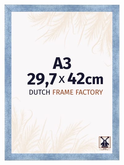 Fotolijst A3 29,7x42 cm - MDF - Helder Blauw Geveegd - Praag