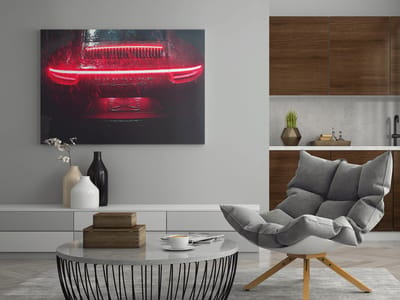 Canvas Schilderijen - Car - Auto - Porsche 911 - Rood - 60x40 cm