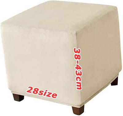 Hockerhoes - Ottoman Beschermhoes - Meubels Beschermen - Rekbaar Fluweel Jacquard - 45 x 45 cm