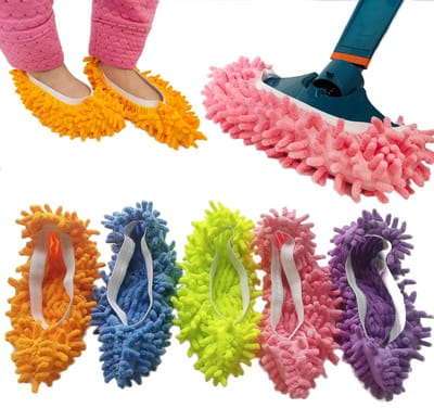 Oneay 5 paar - Chenille schoenhoesjes, pantoffels schoenovertrekken, vloerreinigingsschoenovertrekken voor thuis, keuken en kantoor