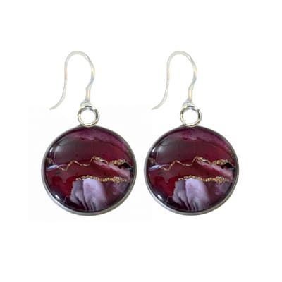 Allergievrije lange oorbellen Burberie-Bordeaux-14 mm-Charme Bijoux