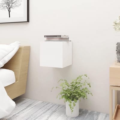 Nachtkastje - Bijzetkast Wandkast - Opbergen Woonkamer - Flexibele Deurmontage - 30 cm - Wit