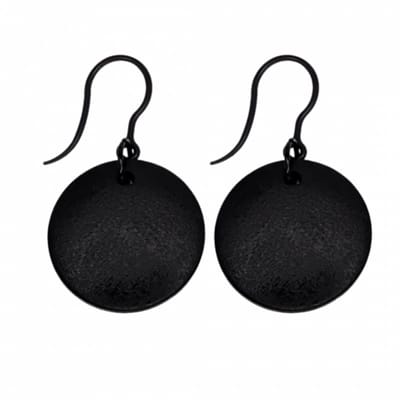 Allergievrije oorhangers hout zwart 2 cm Tordis-Charme Bijoux