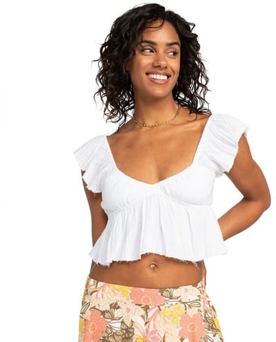 Roxy Brisa Woven Top Top Zonder Mouwen Beige XS Vrouw