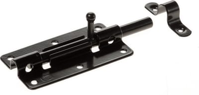 Schuifslot - staal verzinkt - zwart - schuifgrendel - 5 x 10 cm - profielrolschuiven / poortslot / hekgrendel