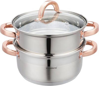 Klausberg 7728 - stoompan - 3 delig - 20 cm - rvs - alle warmtebronnen