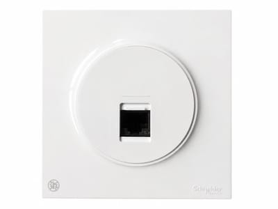 Schneider Electric Odace RJ45 Datacontactdoos Inbouw - Inclusief Afdekraam - Polarwit