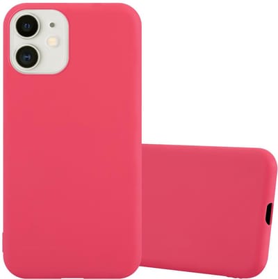 Cadorabo Hoesje geschikt voor Apple iPhone 12 MINI in CANDY ROOD - Beschermhoes gemaakt van flexibel TPU silicone Case Cover