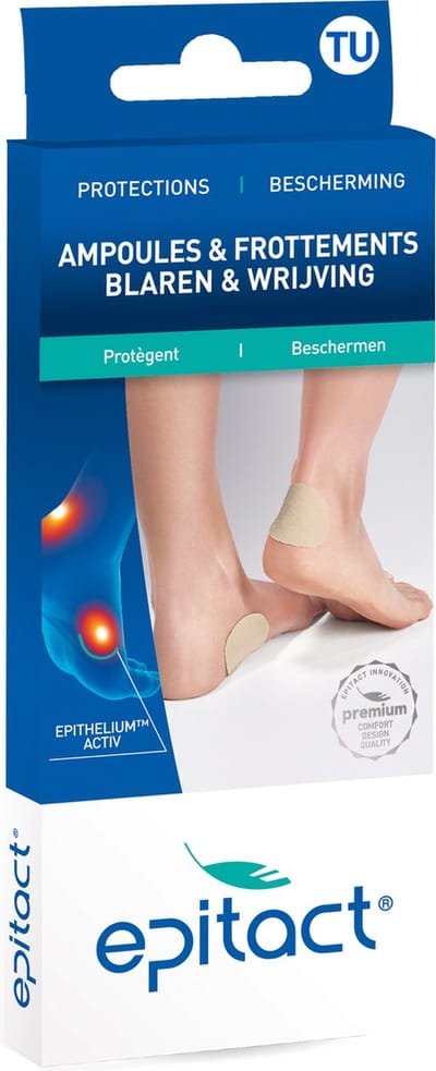 Epitact Anti-Blarenpleisters - Zelfklevende Gelpatches - Tegen Wrijving en Blaren - Geschikt voor Diabetici - 2 Stuks