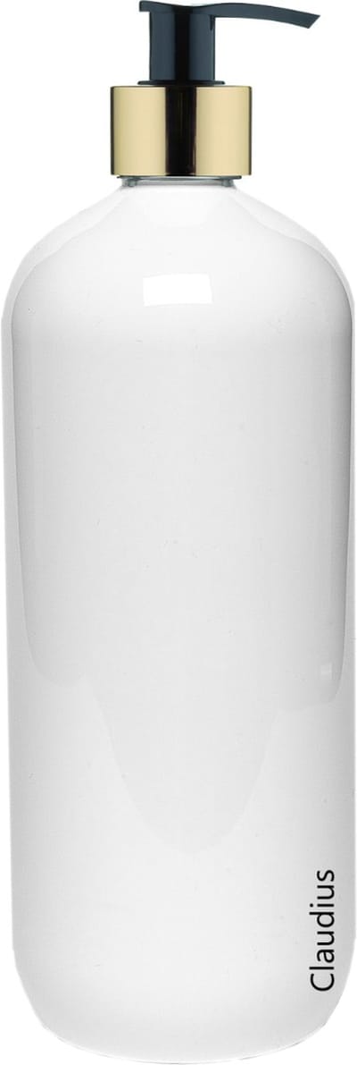 Lege Plastic Fles 1 liter PET - Wit - met gouden pomp - set van 10 stuks - navulbaar - leeg