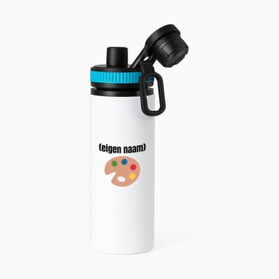 Hacebo® - Verf palet waterfles met draaidop blauw - Kunst - schilders - mensen die houden van schilderen - verjaardagscadeau - verjaardag - cadeau - kado - geschenk - gift - water fles - 850ML