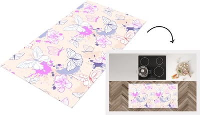 Keukenloper - Loper keuken - Vlinder - Patronen - Bloemen - 120x60 cm - Keukenloper vinyl