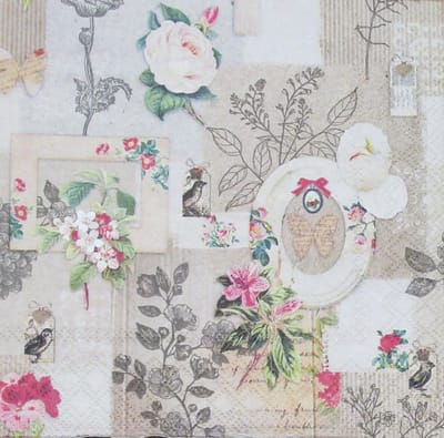 Servetten Frames and Flowers 33 x 33 cm