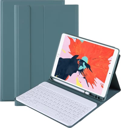 Hoes - Geschikt voor Apple iPad 7 (2019) - 10.2 inch - 7e Generatie - Toetsenbord Case - Keyboard Book Cover - Hoesje - Donkergroen