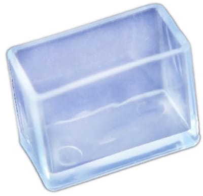 Dailygoods- Stoelpootdoppen 16 Stuks - Transparante Beschermkappen - Slijtvaste Hoezen - Vloerbescherming - Rechthoekig 25 x 50 - PVC Materiaal - Meubelbeschermers