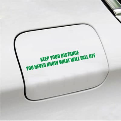 Bumpersticker - Keep Your Distance - 3,5 X 24,4 - Groen