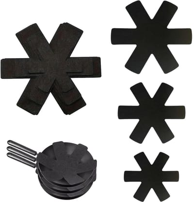 Dailygoods- Panbeschermers 6 Stuks - Stapelbaar - Antislip - Duurzaam Vilt - 3 Maten 20/30/38cm - Bescherming tegen Krassen - Panscheiders
