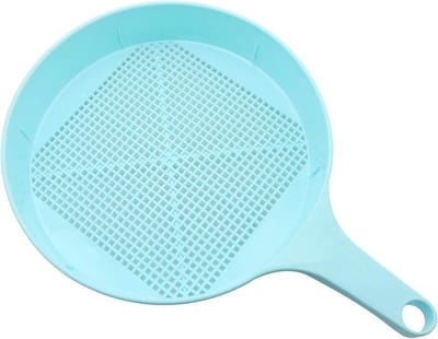 Plastic Tuin Zeef - Bodem Zeef - Zand Zeven - 3mm Gaasdiameter - 36x25cm - Blauw