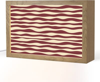 Tafellamp 30x20 cm - LED lamp - Golven - Rood - Patroon - Crème - Decoratieve tafellampen - Dimbaar - Tafellampje slaapkamer - Woonkamer binnen
