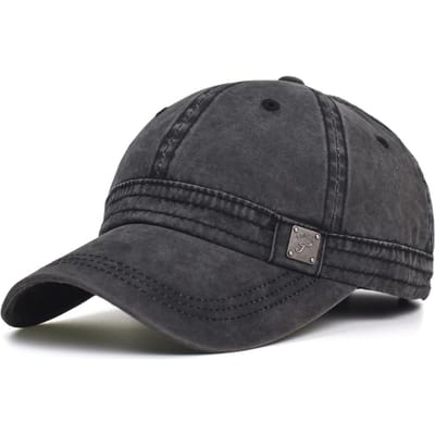 Gewassen Katoenen Baseballpet Mannen Vrouwen Casual Vintage Papa Hoed Verstelbare Trucker Lage Profiel Buiten (black,Adjustable 56-60 cm)
