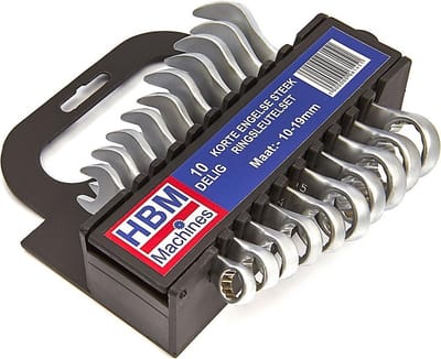 10 Delige Korte Metrische Steek – Ringsleutelset 10 - 19 mm