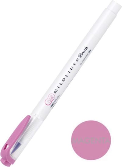 Zebra Mildliner Brush Pen - Mild Magenta WFT8-MMZ
