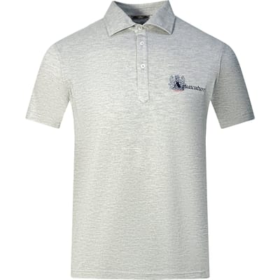Aquascutum Aldis Brand London Logo Grey Polo Shirt