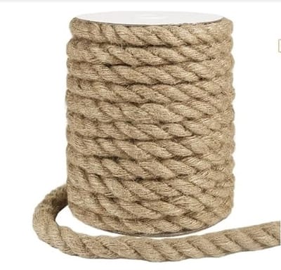 Dailygoods- Jute Touw 6 mm - Biologisch Afbreekbaar - Duurzaam Touw - Tuindecoraties - Verpakking - 35 m Lengte - Juttouw