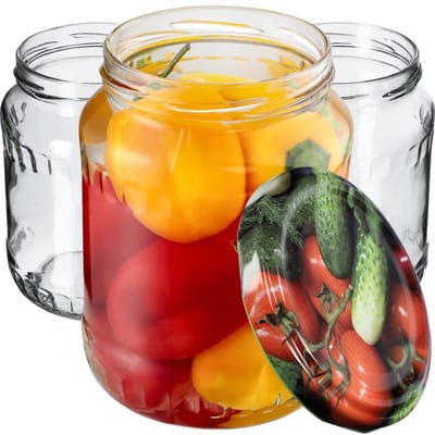 KADAX Inmaakpotten, jampotten, 720 ml, inmaakpotten met schroefdeksel, potten met schroefsluiting, voorraadpotten om in te leggen (groenten, 8 stuks)