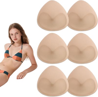 Driehoekige beha-inserts 3 paar in huidskleur - comfortabele ondersteuning voor elke beha.