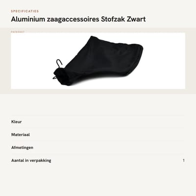 Dailygoods- Stofzak 225 x 150 mm - Riemschuurmachine - Verstekzaag - Onderdeel - Doek - Zwart - Stofopvangzak