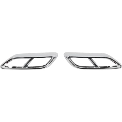 2 STUKS Uitlaatdemper Eindpijp Cover Links Rechts Decoratief Eindkeelframe voor A3 8Y Vanaf 2021 zilver