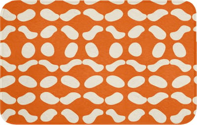 WC mat 80x50 cm - Antislip - Oranje - Organische vormen - Wit - Toiletmat - Vloermat - Douchemat - Toilet tapijt - Toiletmatten