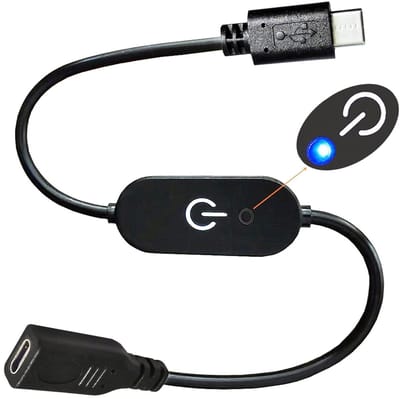 LED Strip Touch Dimmer Snoer met USB Type-C Kabel voor Dimming en Aan/Uit Schakelaar 3A DC 5V-12V, Geschikt voor Tablet en LED Light Bar 30cm/11.8in